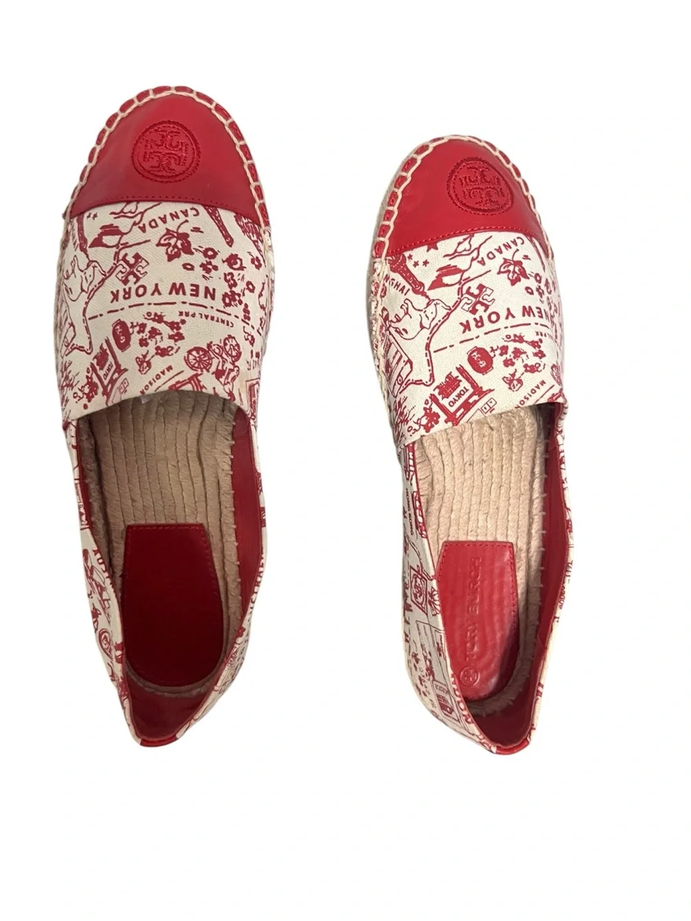 Tory Burch Printed Color-Block Espadrilles sz 8